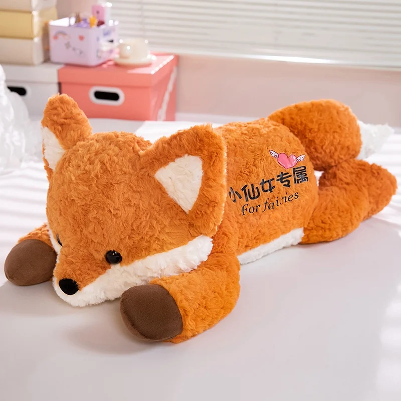 100 cm Grote Kawaii Vos Knuffels Cartoon Knuffeldier Leuke Zachte Knuffelige Baby Plushie Kussen Liggen Gevoelig Speelgoed voor Meisjes Gift Decor