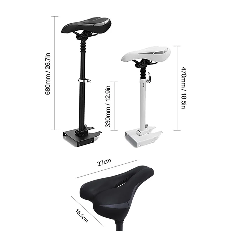 Electric Scooter Seat Adjustable Saddle Set Shockproof Bike Seat Cushion Can Be Raised Lowered For Xiaomi M365/Pro Parts Black