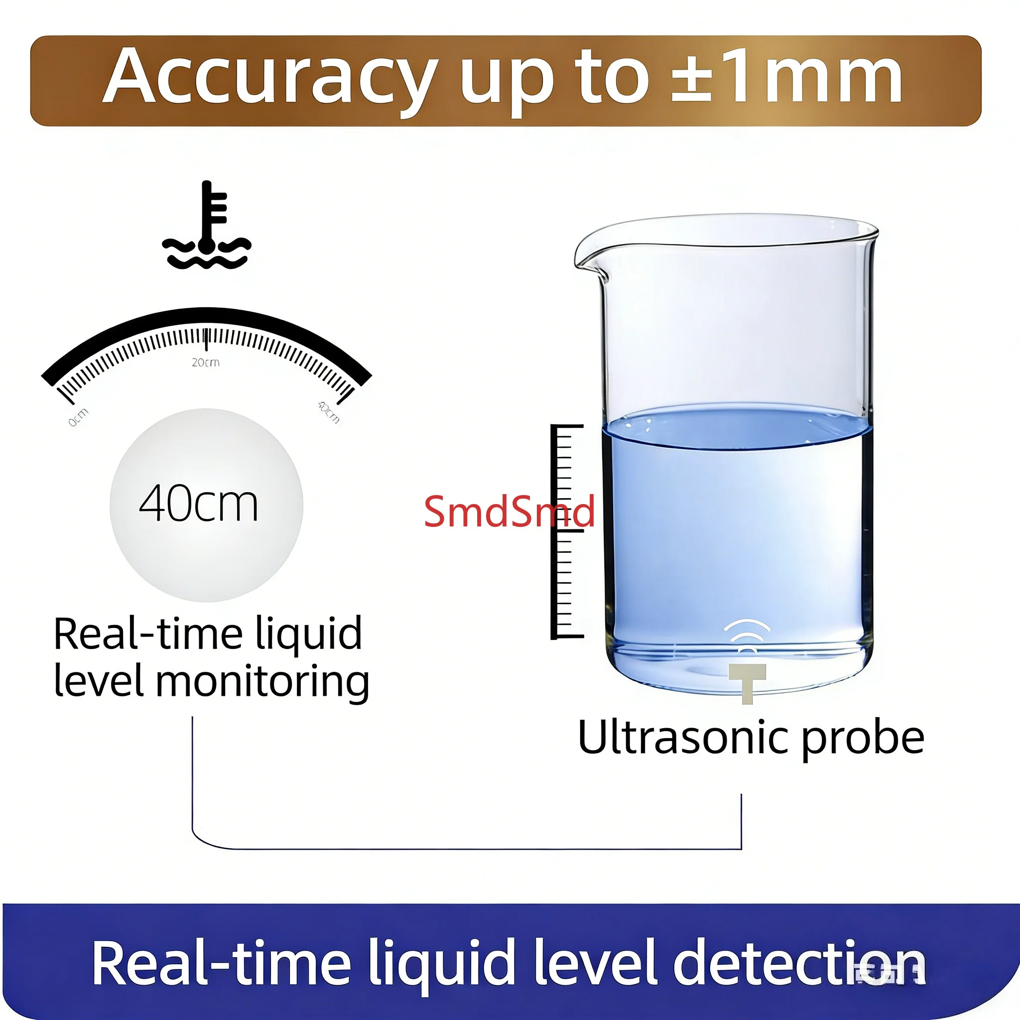Ultrasonic Probe Sensor Module Contact-Type Continuous Liquid Level Detection for Digital Water/Oil Monitoring in Metal Tanks