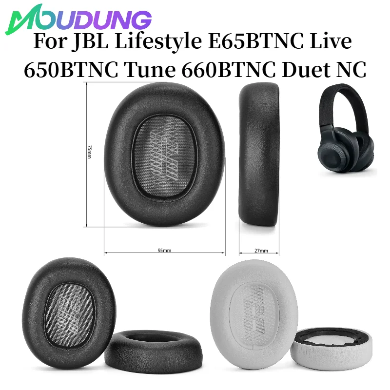 

MOUDUNG Replacement Earpads Ear Cushion Pads For JBL Lifestyle E65BTNC Live 650BTNC Tune 660BTNC Duet NC Noise-Cancelling