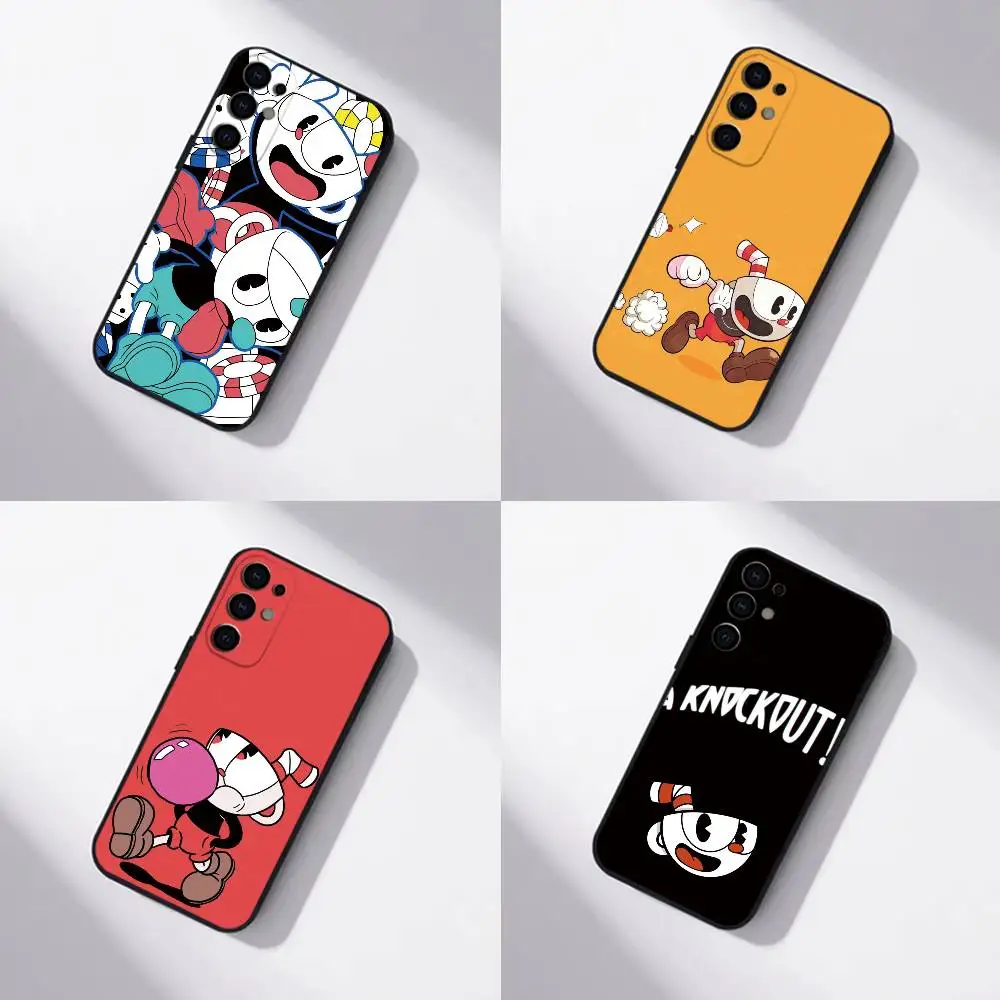 Game Cuphead gift Phone Case For Samsung S25,S24,S21,S22,S23,S30,Ultra,S20,Plus,Fe,Lite,Note,10,Black Cover