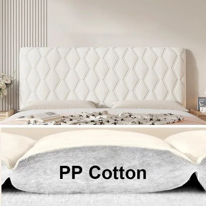 Bed Headboard Cover Soft Thick All-inclusive Solid Color Bedside Bed Back Dust Protector Backrest Anti-collision Universal