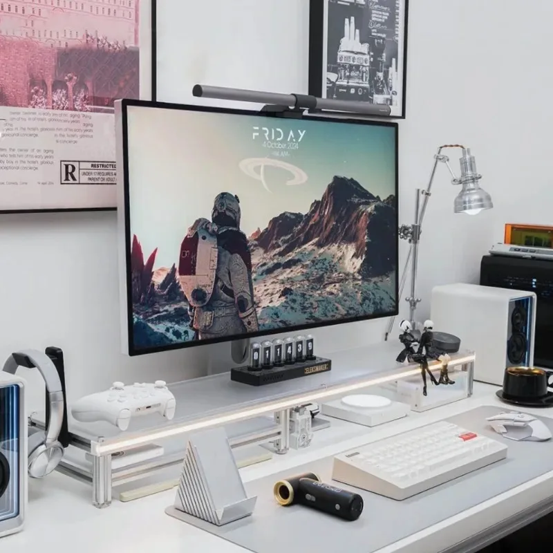 Ergonomic Monitor Stand Riser, Multifunctional Modular Desk Organizer with Detachable Tray, Computer Screen Elevator for Office