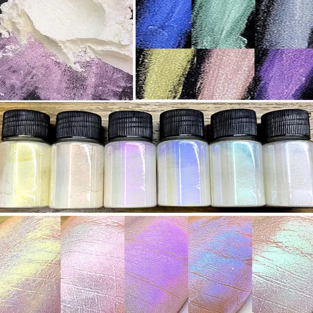 Magische Witte Parel Nagel Poeder Gradiënt Glitter Fee Shell Nagels Kunst Poeder Holografische Ijs Transparant Aurora Maanlicht