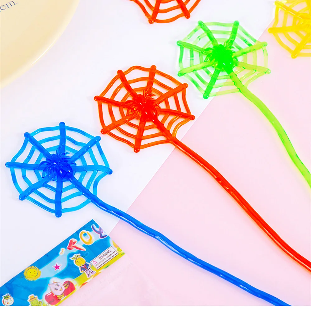 20/50/100Pcs Elastic Stretchable Sticky Spider Web Climbing Novelty Kids Toys Birthday Party Favor Halloween Party Decorations