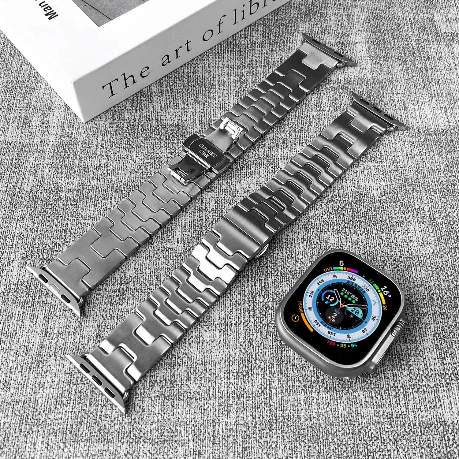 Stainless Steel Band for Apple Watch Ultra 3 2 Series 11 10 9 8 7 Metal Bracele for iWatch 49mm 46mm 42mm 40mm 41mm 44mm 45mm