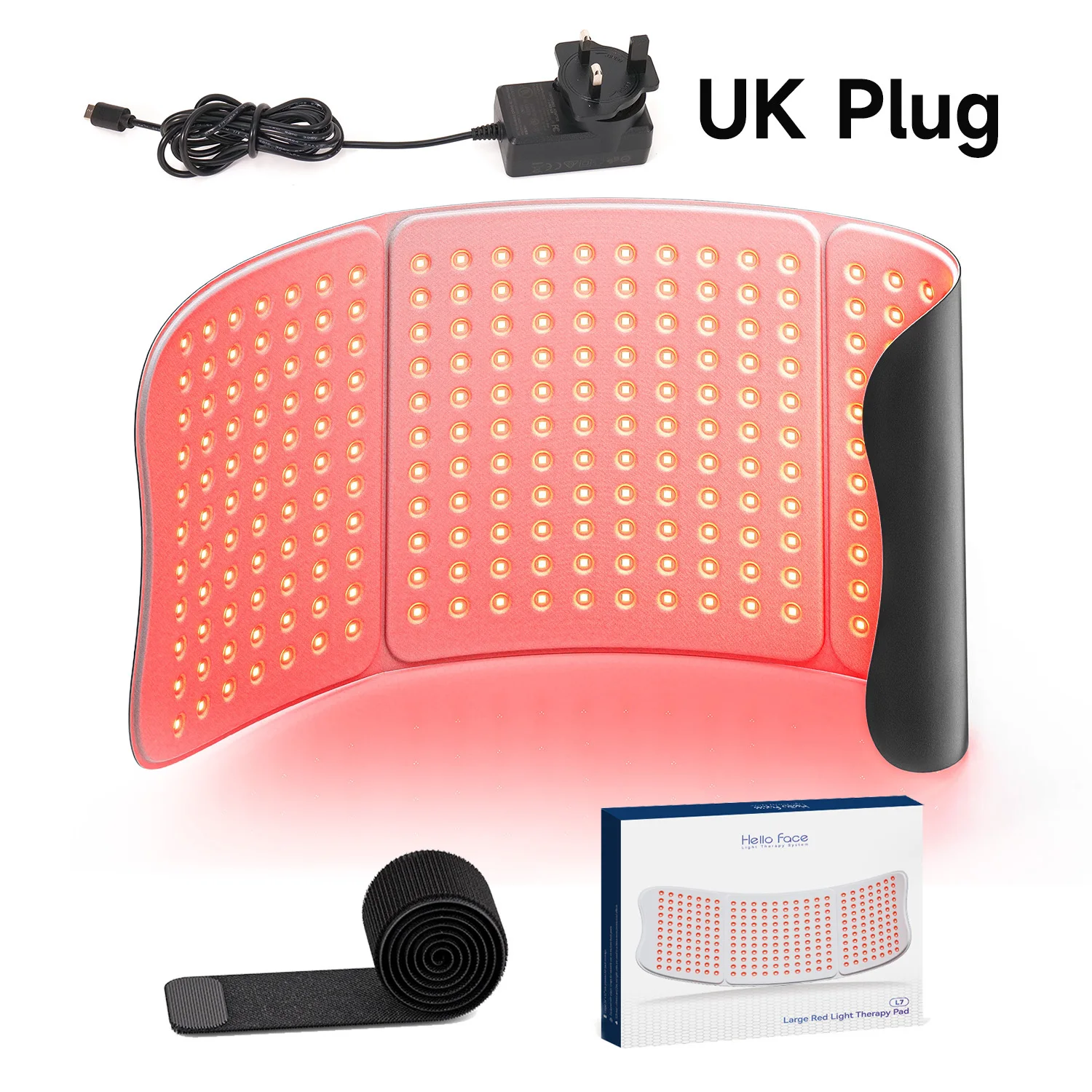 Roodlichttherapiekussen 660nm 850nm voor verlichting van lichaamspijn, grote 30x12inch mat met timer - Hello Face L7 Tri-Chip nabij infrarood