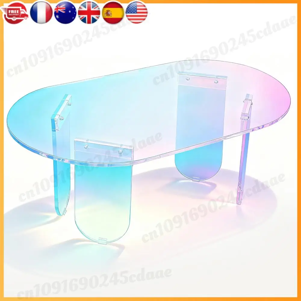 طاولة نهاية أكريليك قزحي الألوان بسعة 50 رطلًا من الأكريليك طاولة قهوة مستديرة ملونة بسمك 10 مم مقاومة للصدمات لغرفة المعيشة