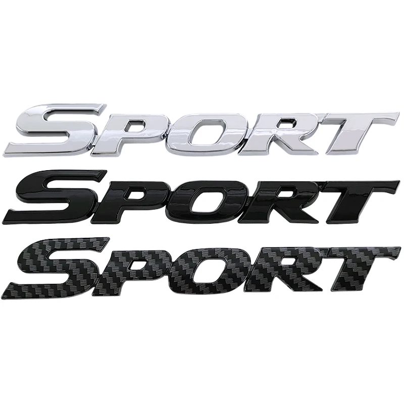 

3d Chrome Carbon ABS Car Letters Sport Badge Trunk Emblem Decal For Yaris Carolla Auris Camry Sport Sticker Accessories