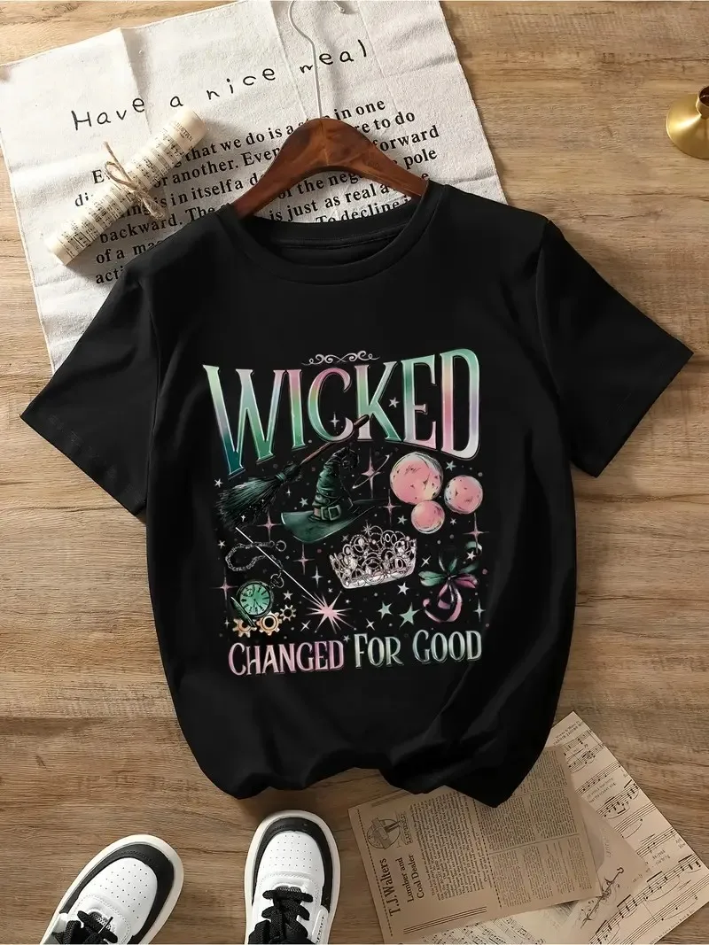 Wicked The Musical Geïnspireerd Print T-shirt Ronde Hals Korte Mouw Zomer Dameskleding Mode Mouwen T-shirts Student Tee