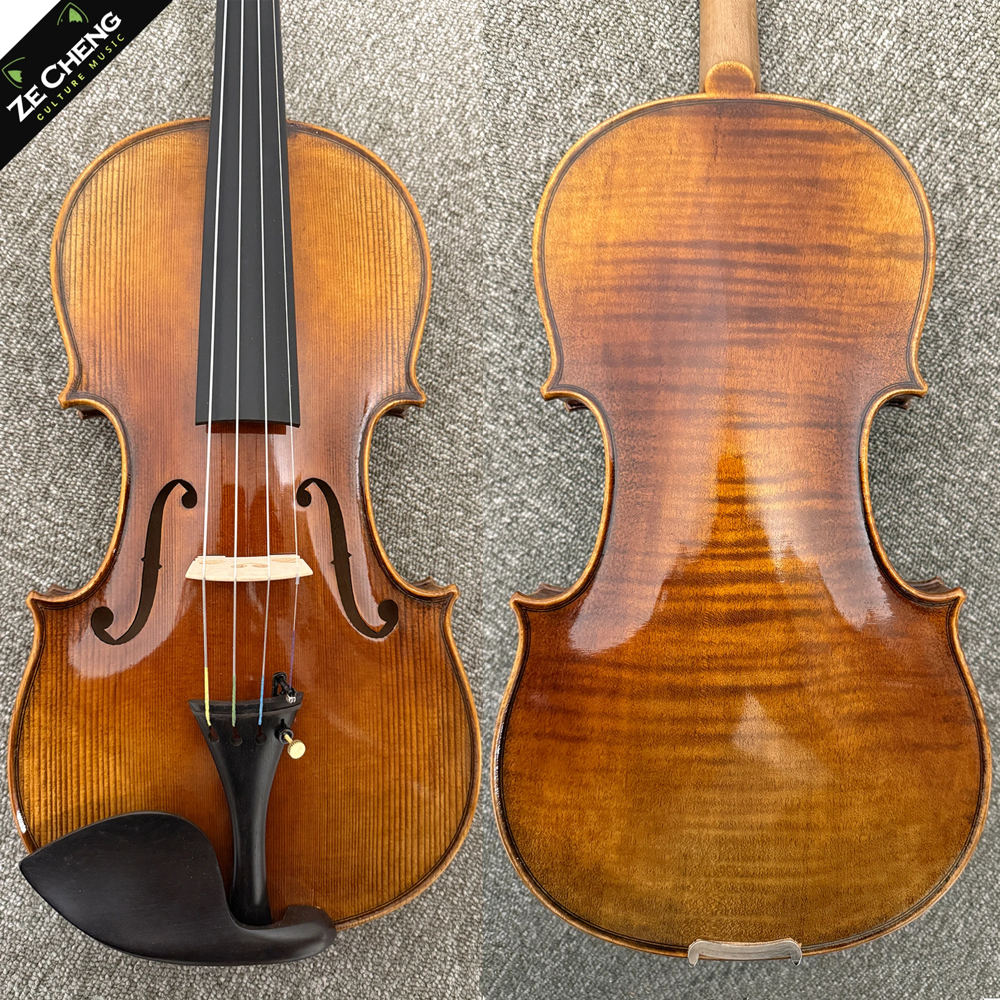 

Professional Handmade Violin 4/4 Handmade Paint High-End European Spruce Ebony Accessories