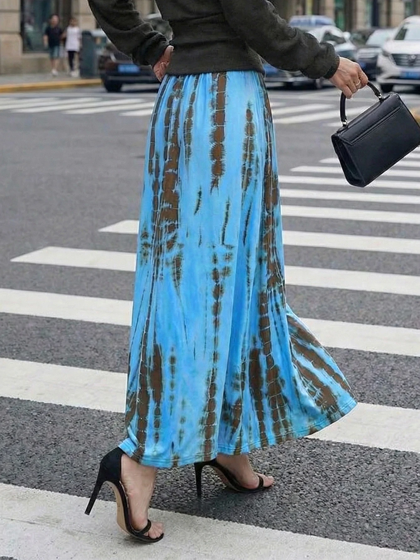 New Spring/Summer Urban Casual Women's Knitted Midi Skirt - Stylish, Comfortable, Unique Print, Trendy and Versatile
