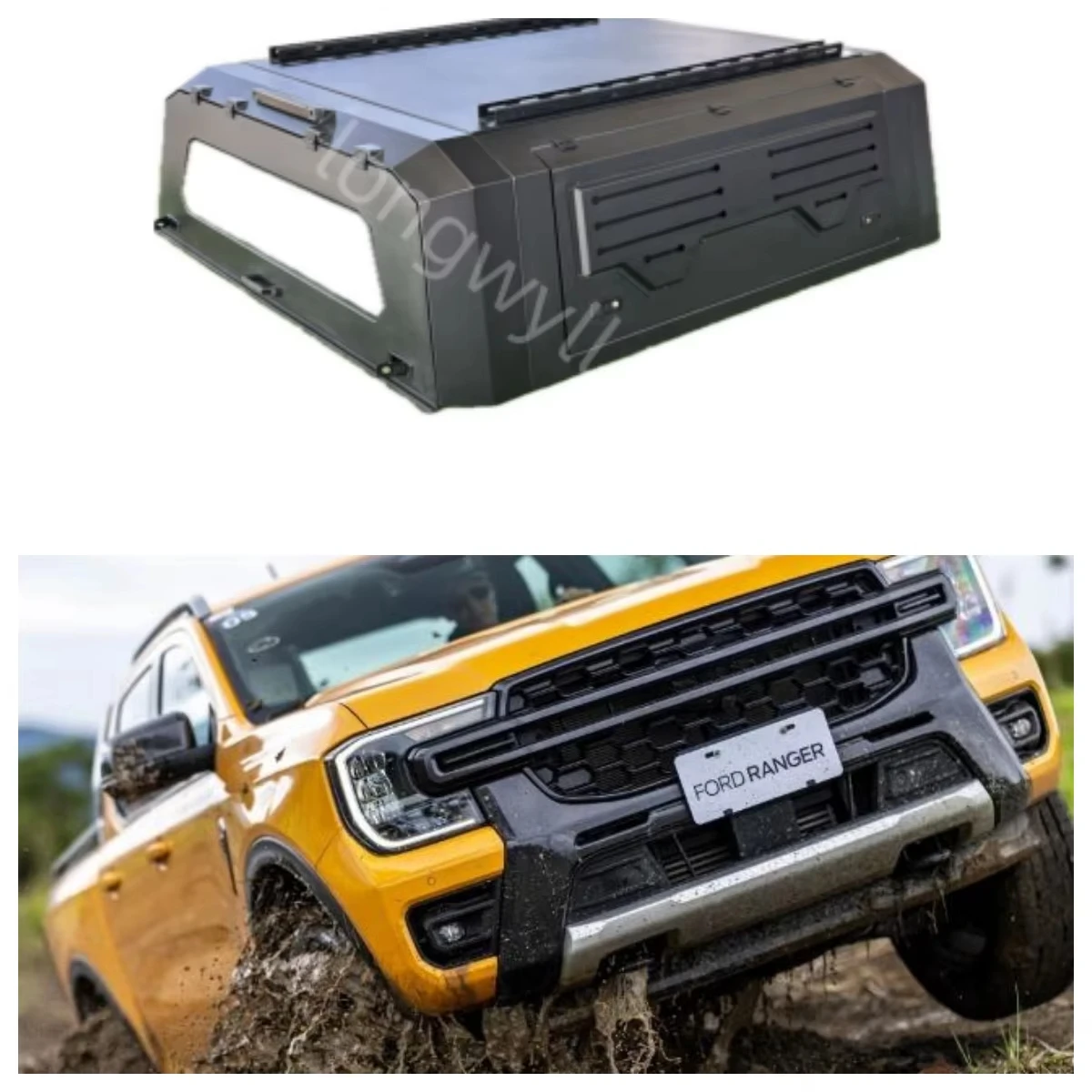 

Ranger T9 Customized Land Cruiser Pickup Truck Bed Camper Shell Hard Aluminum Truck Tub Topper Smart Cap Waterproof Tonneau