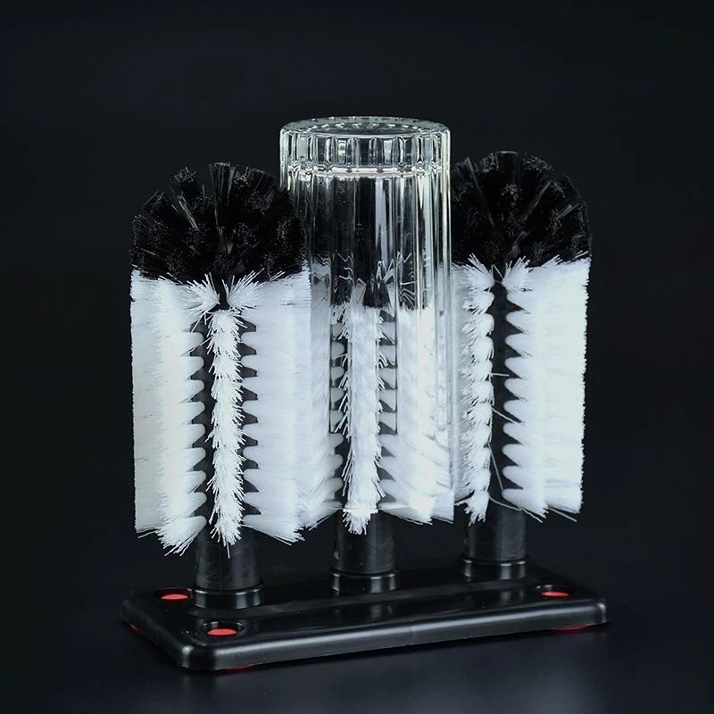 

Three-head Washing Brush Triple Brush Glass Washer Prevent Breaking Wine Glasses Brush Cleaner For Bar Household