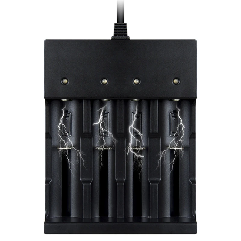 شاحن بطارية ذكي 4Bay يوميًا 18650، شاحن عالمي لمصابيح ليثيوم 3.7 فولت ومصباح أمامي 18650 بطاريات قابلة للشحن