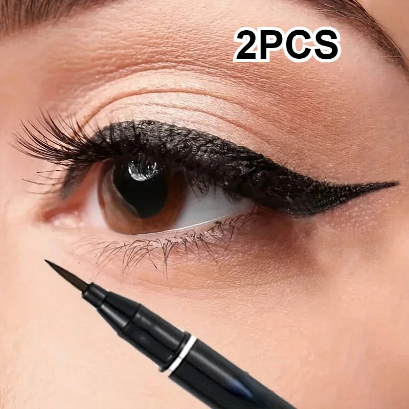 2PCS Quick-dry Eyeliner Pencil Matte Eye Liners Waterproof Anti Smudge Liquid Eyeliner Pen Eyes Cosmetics Longlasting Smooth New