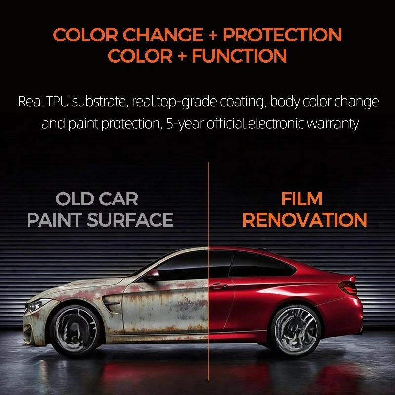 TPU Soft Plating Green Color PPF Self-Healing Wet Application 1.52*15m Full Car Wrap All Vehicle Models Racing Car Wrap