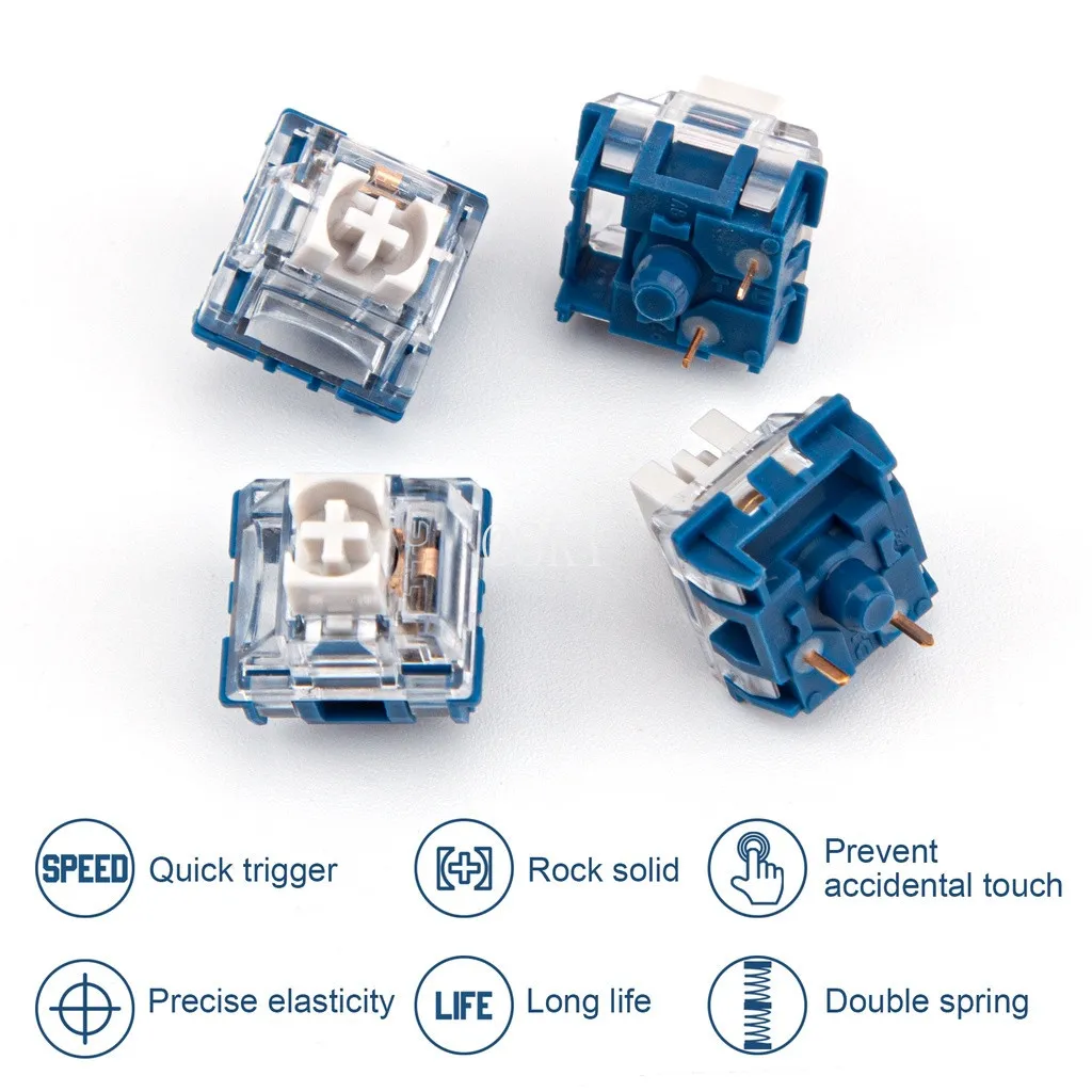 Imagem -02 - Eixo Linear 45g do Teclado Mecânico do Interruptor de Prata da Velocidade Ttc Personalizar Pinos Impedir o Acidente Clique Mola Dobro para Mecânico