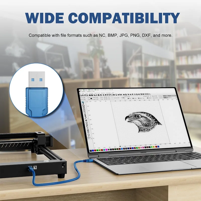 Blue la ser Diode Module New 2025 5W/10W Desktop la ser Engraver for Jewelry Metal Wood MDF Paper Supports LAS AI DST DXF PLT