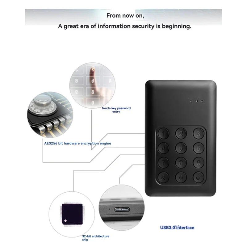 

AP-K390 Digital Encryption HDD 2.5 External Portable Hard Drive 1TB Externo Hd For Computer Laptop Harddisk