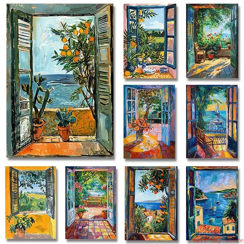 Open Window Henri Matisse Poster Landscape Prints Painting Poster Canvas Art Nordic Wall Pictures Room Home Cuadros Decoration