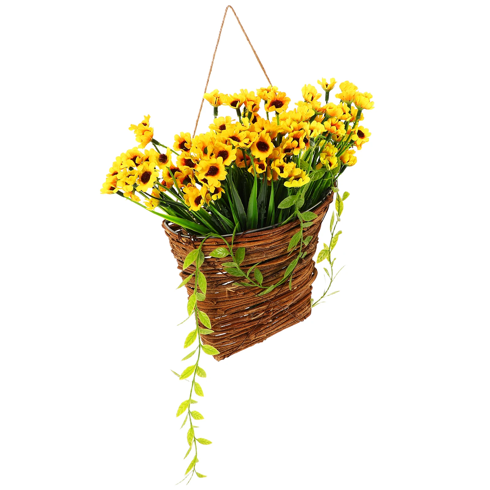 

Flower Basket Door Hanging Artificial Sunflowers Red Pomegranate Branches Leaves Vases Decor Indoor Outdoor Fall Arrangement
