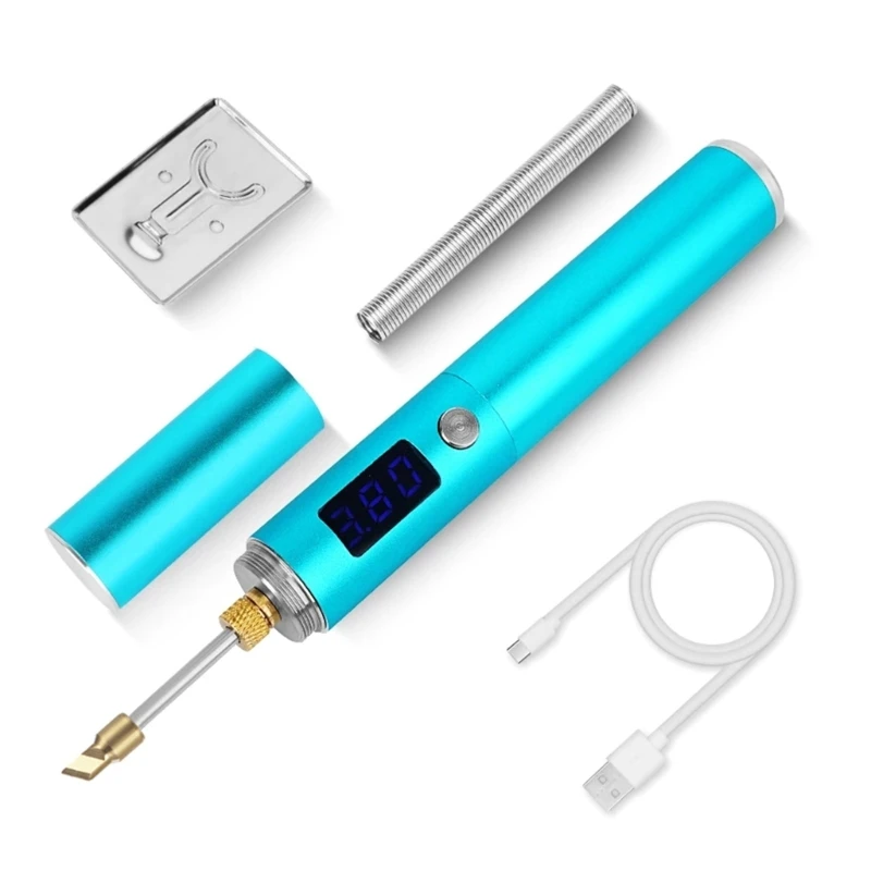 Wireless Soldering Iron USB High-power Fast Heat Rechargeable Soldering Iron Temperature Adjustment with LED Display