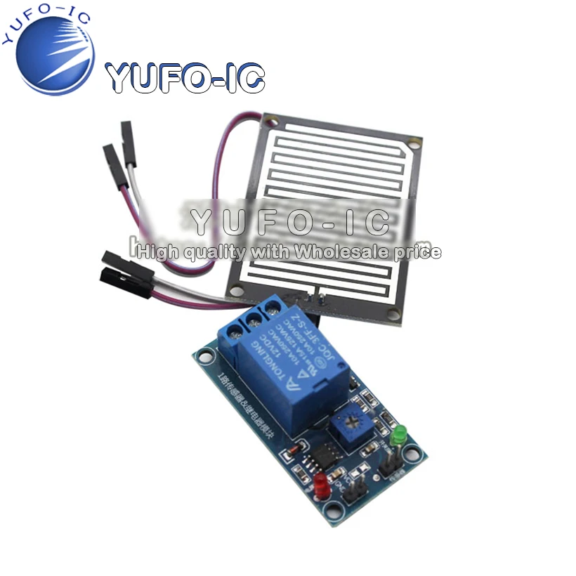 12V Raindrop Controller Module With Relay Leaf Humidity water-free Connection Switch