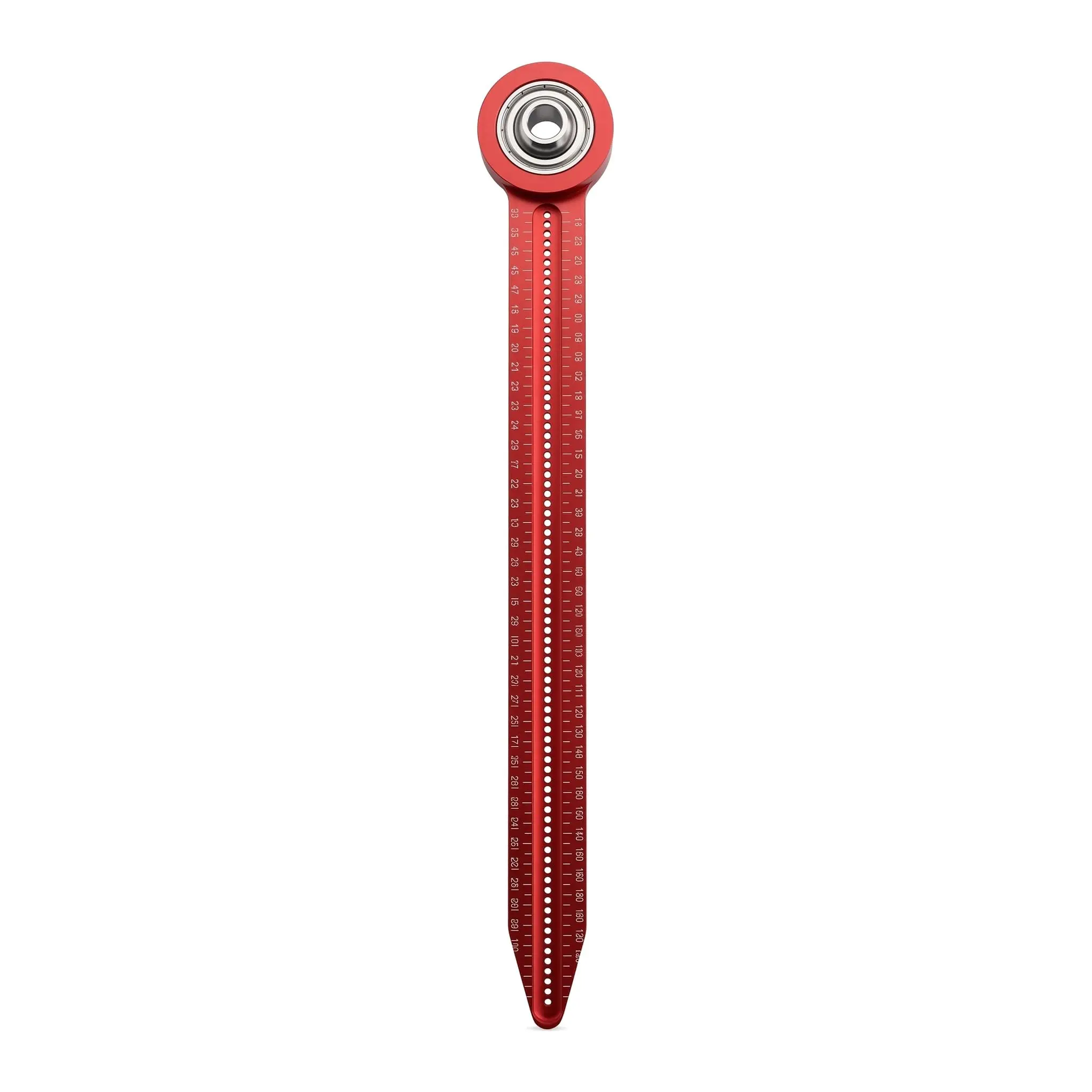 CNC Aluminium Woodworking Compass, Red Anodised Multi-Function Drawing Tool, Ball Bearing Pivot Laser Scale for Carpenter Design