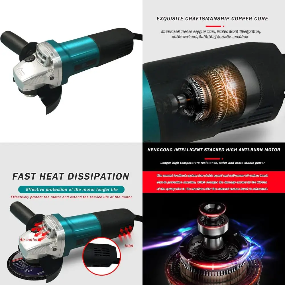 

Handheld Electric Angle Grinder for Cutting and Polishing - 110V Marine-Grade Power Tool
