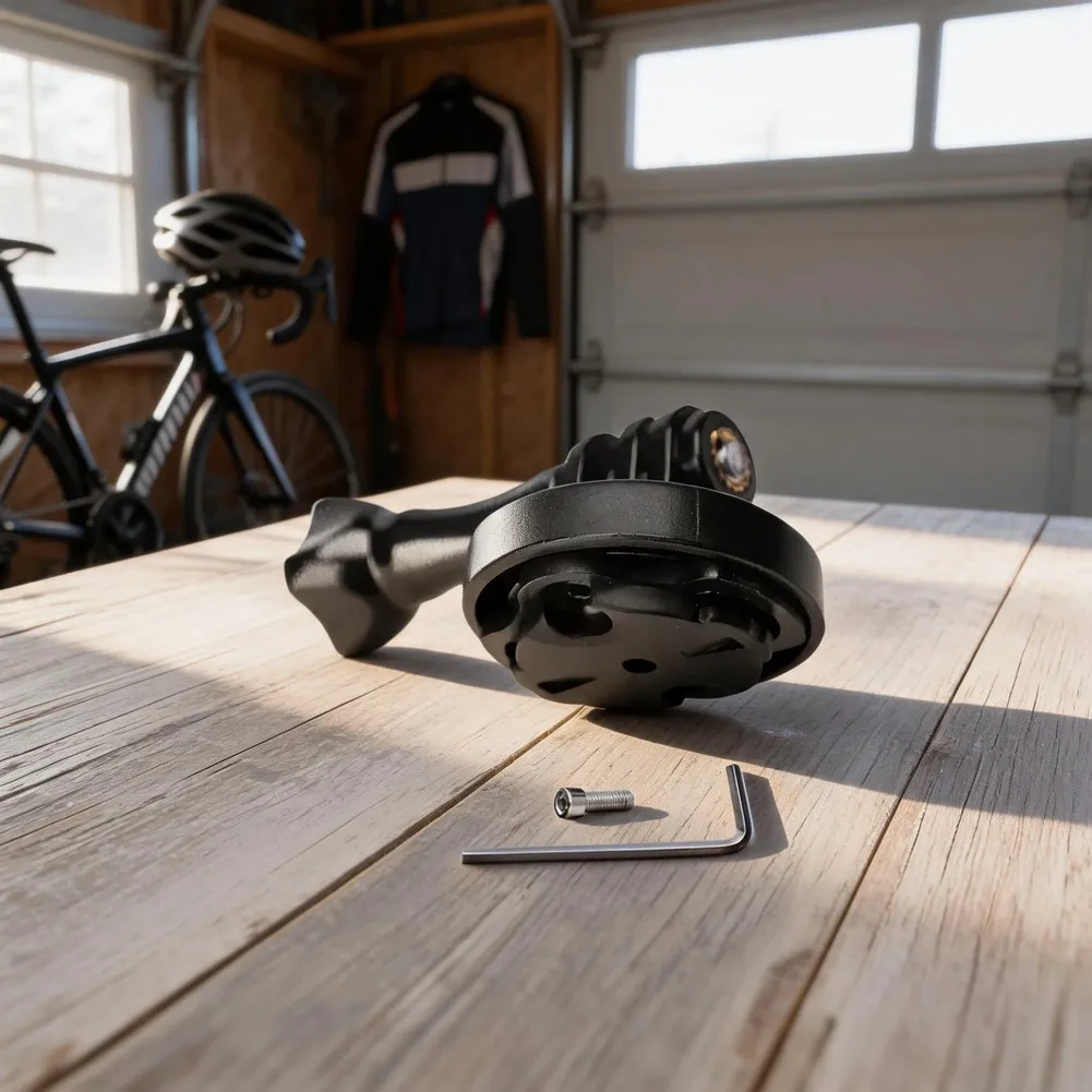 Road Bike Mount Adapter Converts Existing Computer Mount to For Action Camera Base with Secure Locking Mechanism