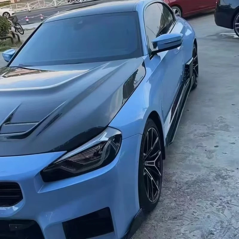 غطاء المحرك الأمامي لـ M2 G87 ترقية PK Style طقم غطاء المحرك من ألياف الكربون الجافة طقم تعديل الهواء