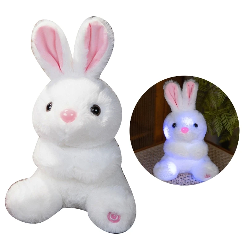 Stuffed Animal Pudsy Rabbit Toddlers Toy Soft Glowing Figure for Teenagers