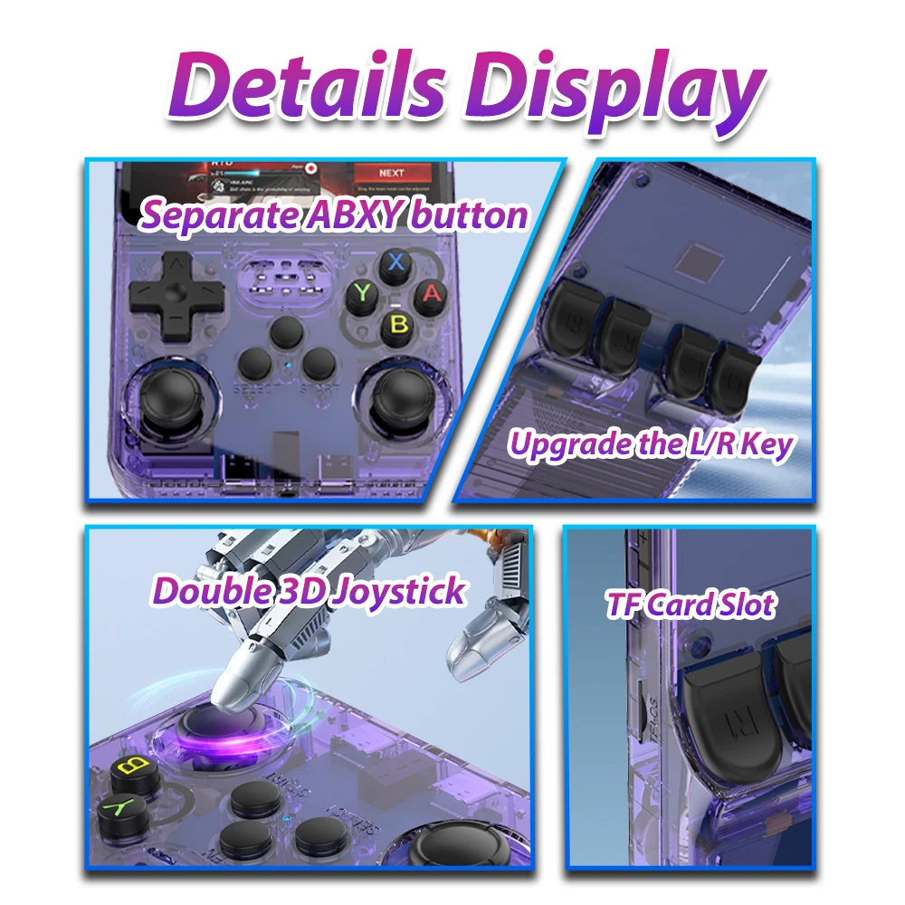 ใหม่ 64G R36S มือถือคอนโซลวิดีโอเกม Retro 18494 เกม EmuELEC OS สําหรับ PS1/PSP/SS/DC /N64/NES Emulators แบบพกพาคอนโซล