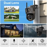 WONSDAR Caméra IP WIFI Extérieure à Double Objectif et Double Écran, 4/3/2 Pièces, Détection de Mouvement, Protection de Sécurité, Surveillance CCTV ICSee 2