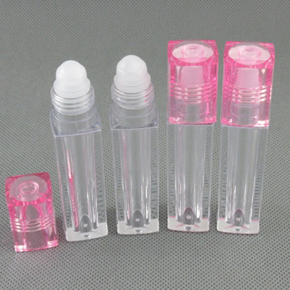 

10Pcs .5ml Oil Roller Bottles Clear Plastic Lip Balm Containers Essential Oil Dispenser Traveling Lip Oil Bottles