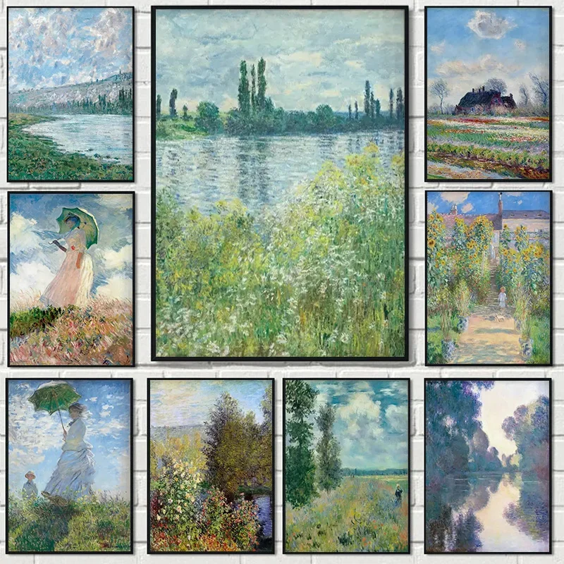 Monet Abstract Landscape Art Canvas Prints Painting Wall Art Famous Monet Posters Home Decoration Living Room Bedroom Decor G