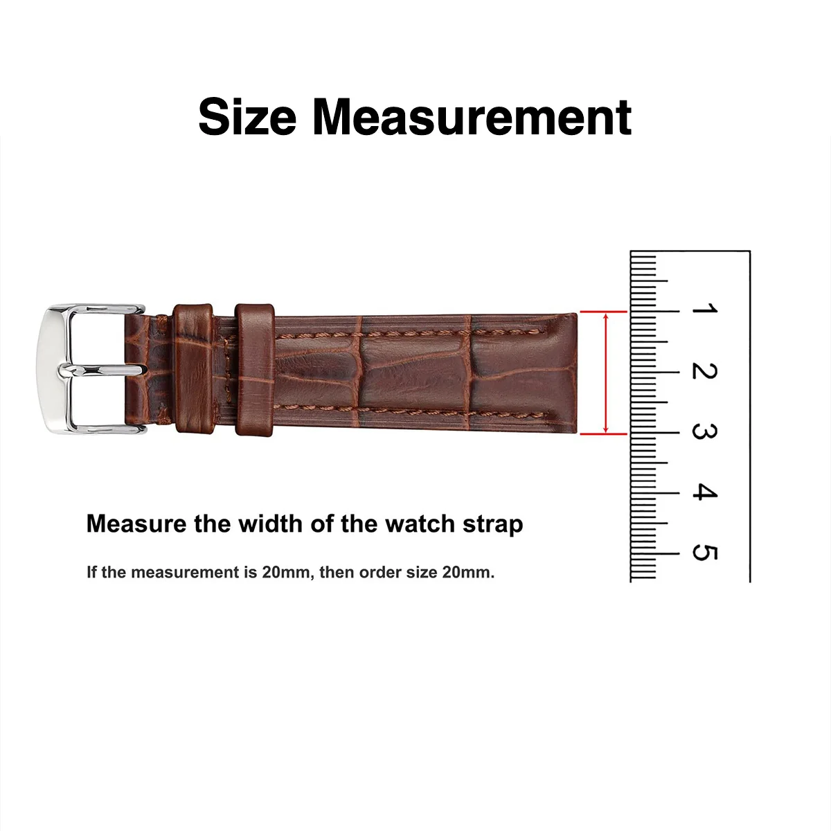 BUBMES Leather Watch Band Ring Buckle Watch Strap Keeper Loop Watchband Replacement Compatible with 18mm 20mm 22mm Watch Straps