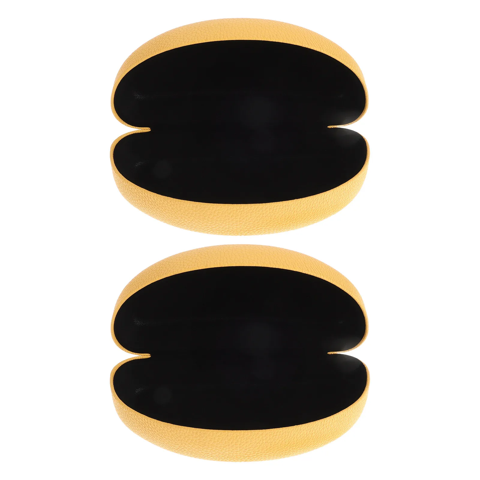 2Pcs Sunglasses Hard Shell Case Bright Yellow Glasses Storage Protector Shockproof Compact Eyeglass Travel Holder for Men Women