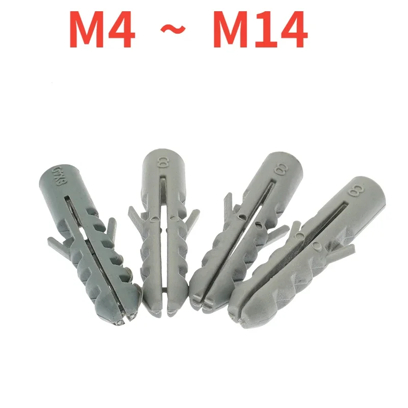 M4 M5 M6 M8 M10 M12 M14 Plastic Expansion Pipe Wall Anchors Nylon Rubber Wall Plug Screw Expansion Screw Expansion Tube