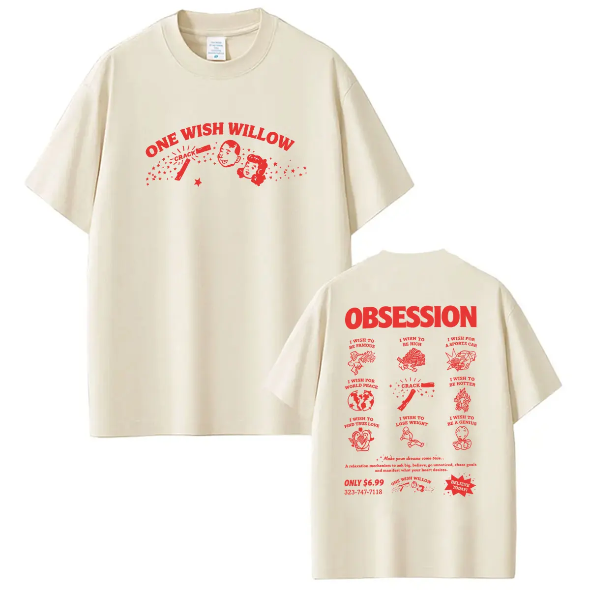 2026 Movie Obsession One Wish Willow Graphic T Shirt Men's Women Vintage Harajuku Fashion T-shirts 100% Cotton Oversized T-shirt