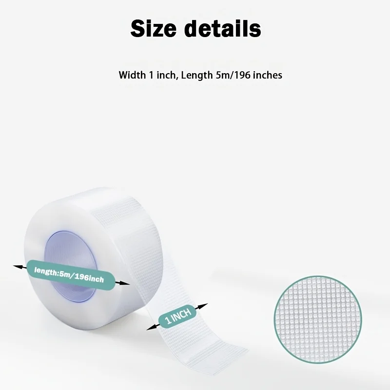 2 Rollen transparenter medizinischer Verband, hochviskoses PE-Tape, Fixierband für Mullbinden und Applikatorband – Detail 4