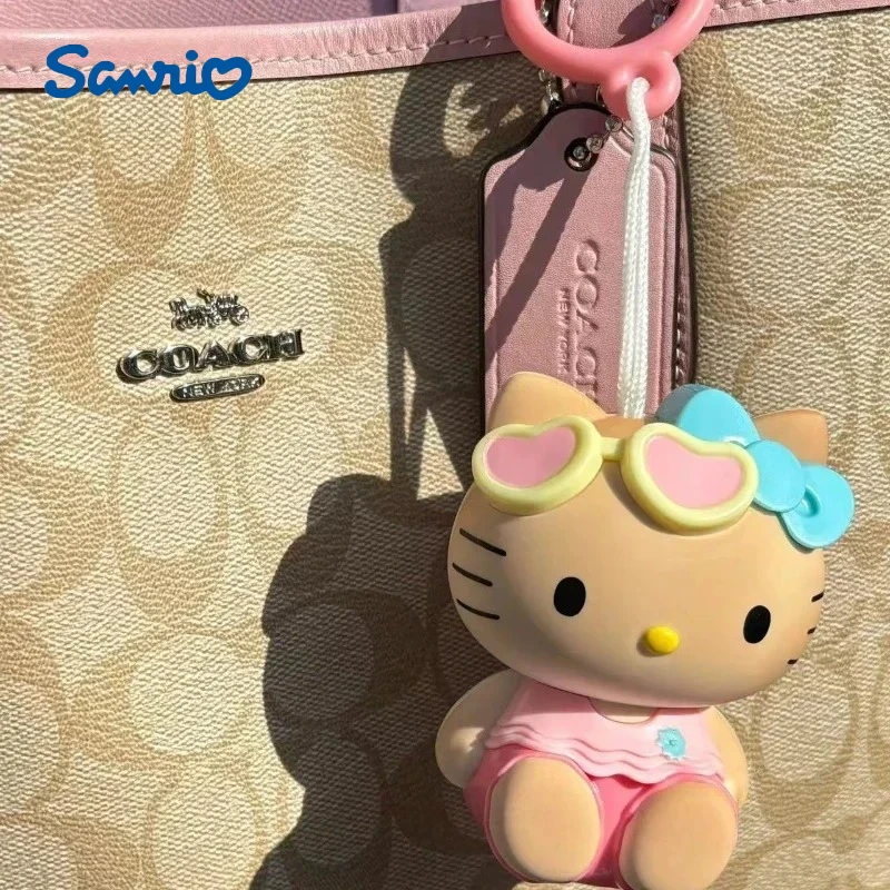 헬로키티 애니메이션 피규어 키체인 귀여운 온도 변화 색상 변하는 가방 걸이 만화 펜던트 장식 선물