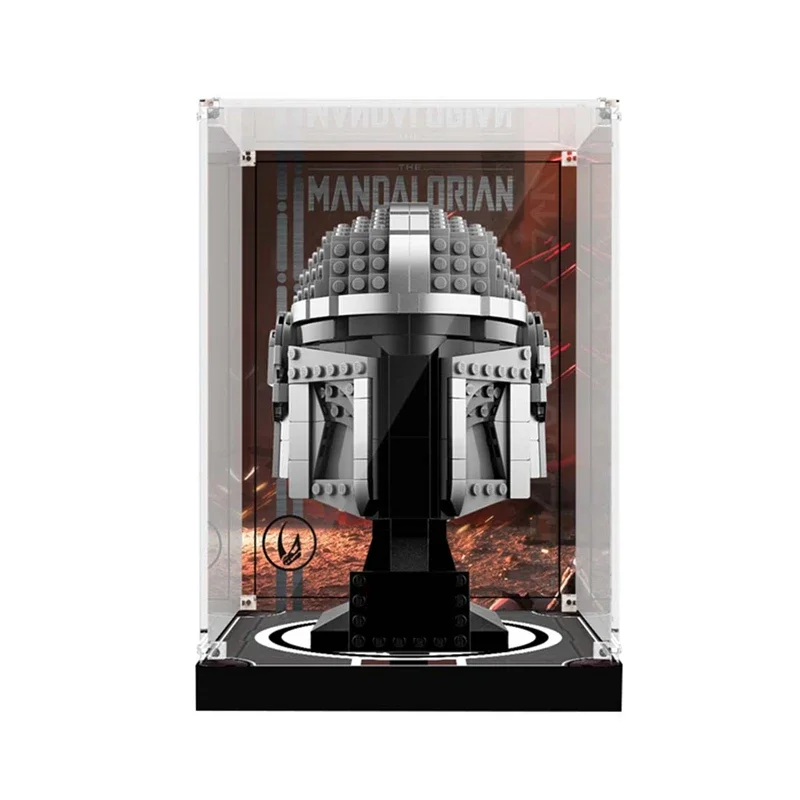 

Display Case for Lego Mandalorian Helmet 75328, 3MM Acrylic Display Box for Lego 75328 (No Model Set Included)