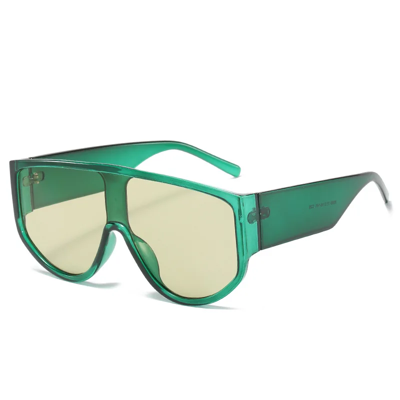 Gafas de sol con montura grande para hombre y mujer, lentes de sol de gran tamaño, de marca de lujo, color Beige, verde, cuadradas, degradadas, a la moda, UV400