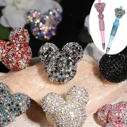 1pc 32mm Full Diamond Cartoon Mouse Head Shiny Beads DIY Pen Phone Keychain Necklace Earring Bracelet Jewelry Making Accessories