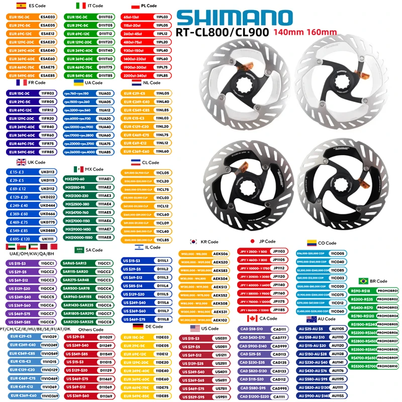 yZ[zV}m RT-CL800 RT-CL900 u[L[^[ Z^[bN ICE TECHNOLOGIES FREEZA 140mm 160mm ULTEGRA XTR DURA-ACEV}m oCNp[c