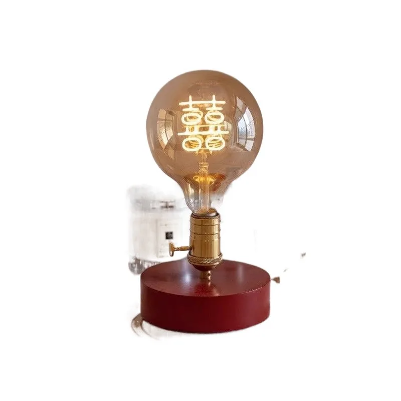 Xi lamp, desk lamp, Guochao creative atmosphere happy light bulb, retro decorative lamp, letter wedding gift dowry lamp