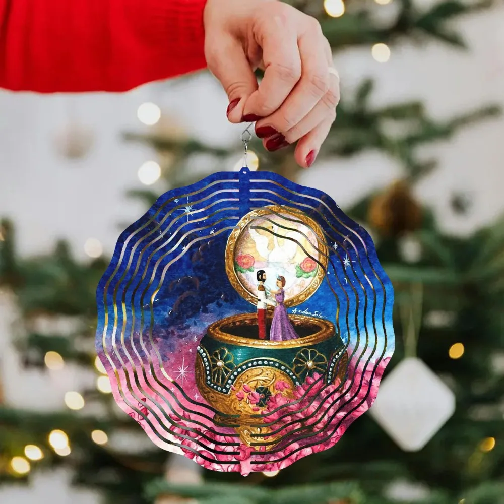 

Metallic Anastasia Music Box 360 Rotating Wind Chimes Outdoor Garden Decor Halloween Gift 10x10 Inch