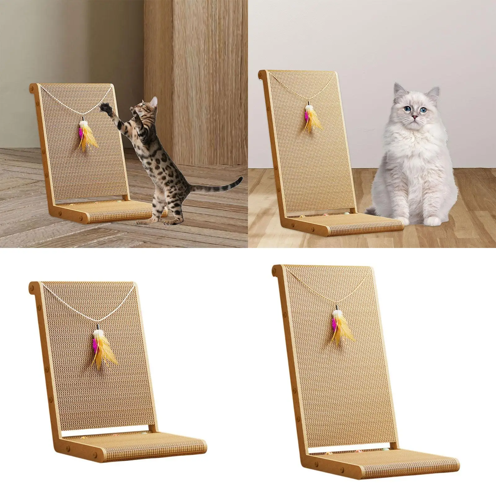 Cat Scratcher L Shaped Cardboard Cat Scratching Board for Kitty Cats Playing